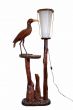 Vintage Wooden Lamp with Bird