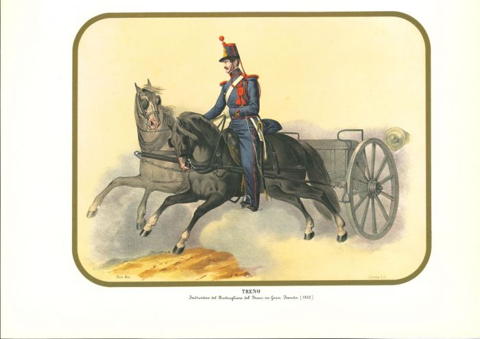 Train is a lithograph by Antonio Zezon. Naples 1852