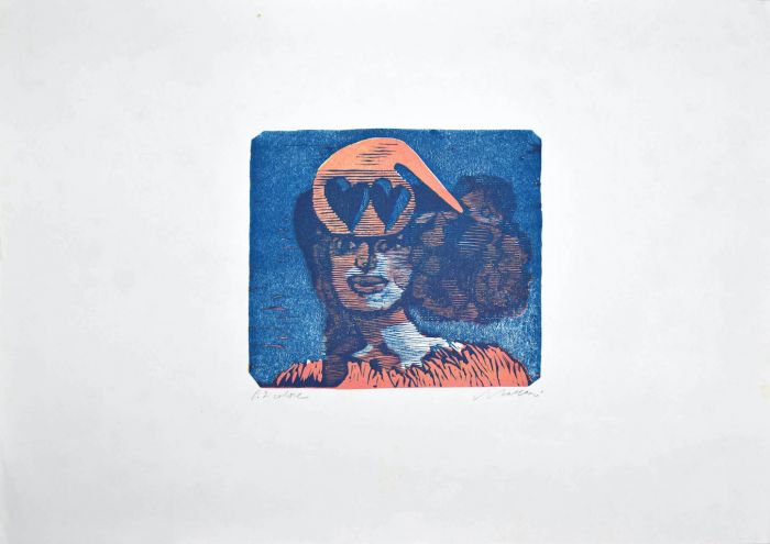 The Love by Mino Maccari - Modern Artwork