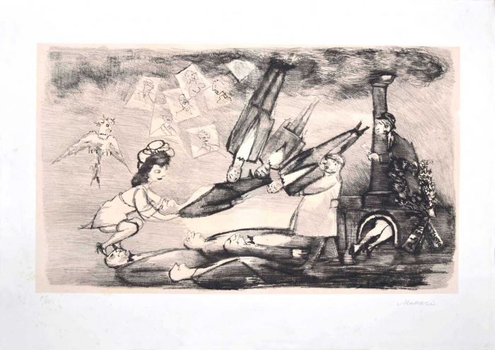 Men’s Factory by Mino Maccari - Modern Artwork