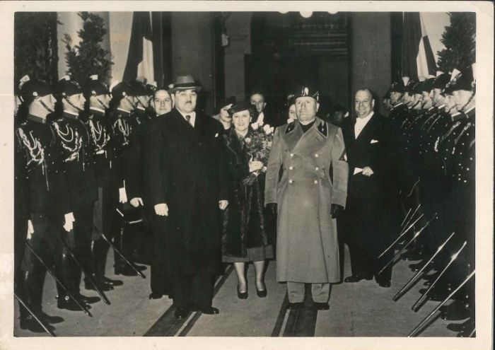Arrival of Stojadinovic and reception of Mussolini