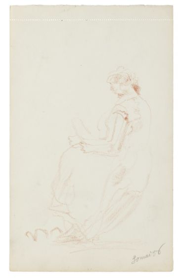 "Studies" is an original drawing in tempera on paper, realized by an Anonymous French Artist of the XX Century . 