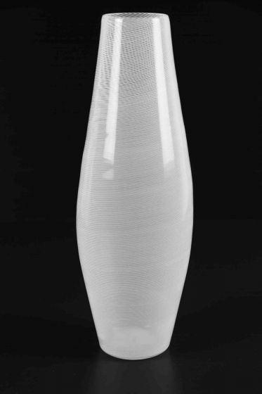 White Glass Vase - Decorative Object 