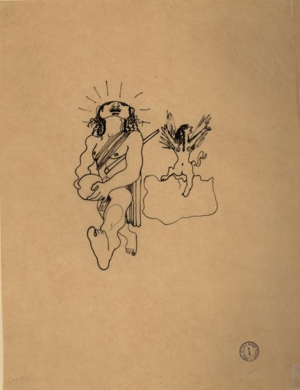 Jean Cocteau's China Ink from la machine infernale - Surrealist Artwork 