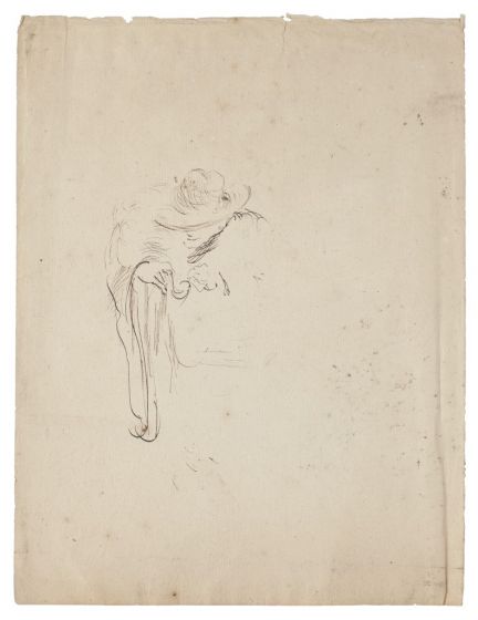Portrait 1850's is an original drawing in pen on paper, realized by Bruant (XIX-XX). 