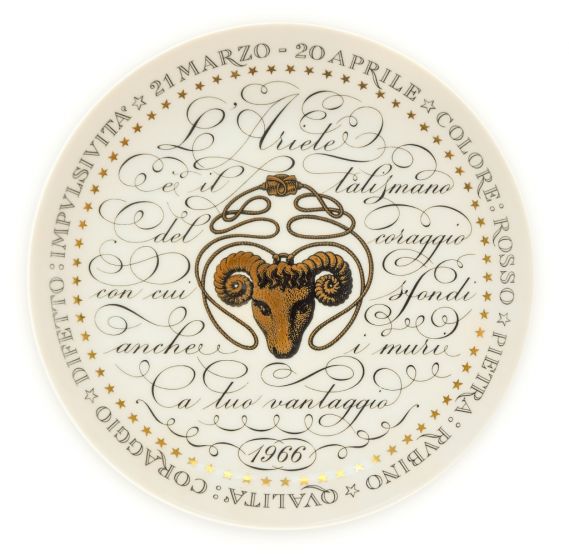 Aries - from Zodiac Plate Series by Piero Fornasetti - Design and Decorative Object