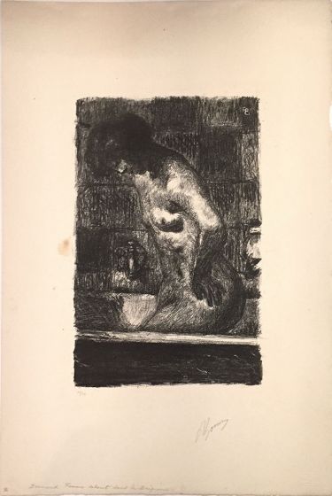 P. BONNARD, Femme Debout dans sa Baignoire, Lithograph, 1925.