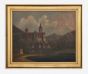 Castel VIew On A lake - Artist of XIX Century - Old Master's Artwork