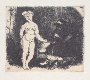 The Girl is an original Vintage Offset Print on ivory-colored paper, realized by Franco Gentilini (Italian Painter, 1909-1981), in Late 20th Century.